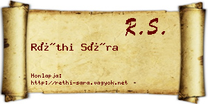 Réthi Sára névjegykártya